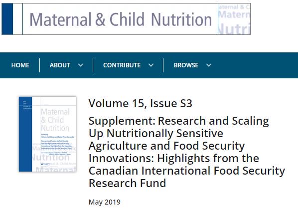 Happy to share open access Maternal &amp; Child Nutrition supplement on <a href="/IDRC_CRDI/">IDRC | CRDI</a> <a href="/CanadaDev/">Development Canada</a> #CIFSRF #nutrition work: Research &amp; Scale Nutritionally Sensitive Ag &amp; #foodsecurity Innovations: Highlights from Canadian International Food Security Research Fund: bit.ly/2Wbcmqi