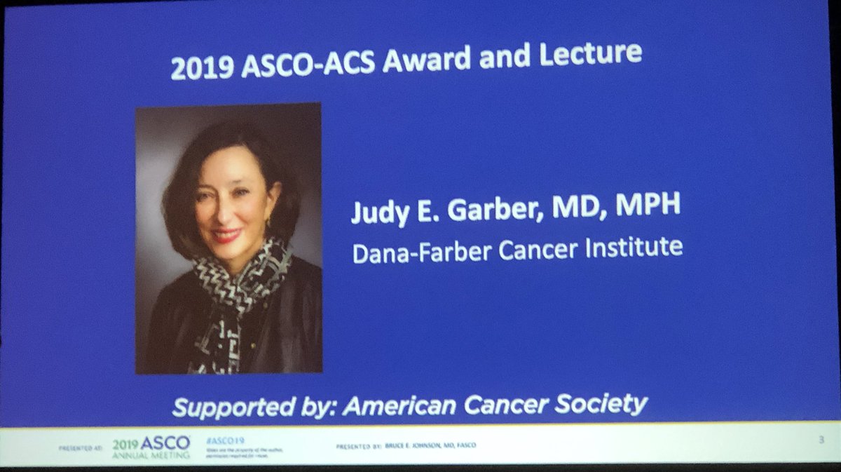 Delighted to attend Dr. Judy Garber’s  <a href="/ASCO/">ASCO</a>-ACS Award Lecture, entitled Progress and Changes in Clinical Cancer Genetics. Her commitment to advancing the field of hereditary cancer is truly inspiring. #ASCO19