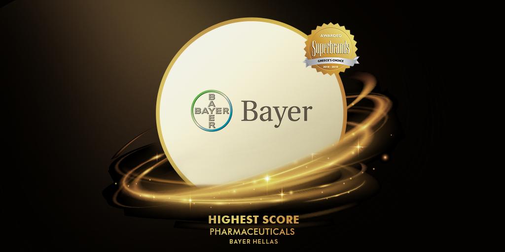SuperbrandsGR's tweet photo. Bayer Hellas is the first among firsts of #SuperBrandsGreece 2018-2019 in the “Pharmaceuticals" category! Congratulations for their work! https://t.co/u0OqjZEjbE