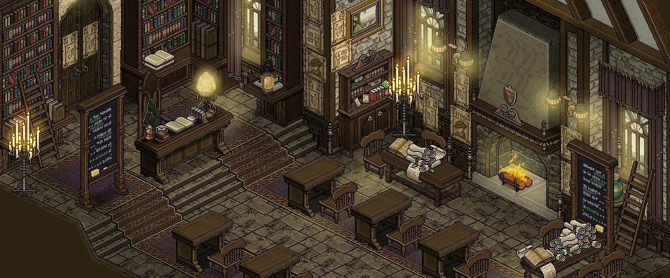 Ah.. llegaron tarde a Aritmancia.. ¿Trajeron sus libros? 
#Hogwartsvirtual #habbopotter #HarryPotter #Hogwarts #Gryffindor #Ravenclaw #Hufflepuff #Slytherin #Pixelart #VanTassel