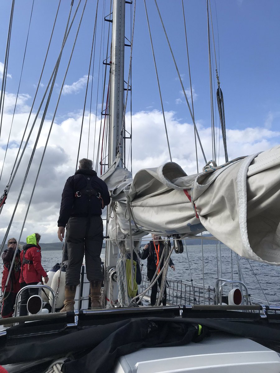 FionaLeadbeater's tweet photo. Ready to set sail with @OYTScotland from Greenock - pre-sail checks!! E https://t.co/QW5QwTm0xl