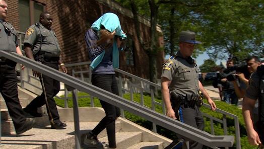 Michelle Troconis leaving court after posting bond in #Norwalk. She was arrested in connection to missing #NewCanaan mom Jennifer Dulos.