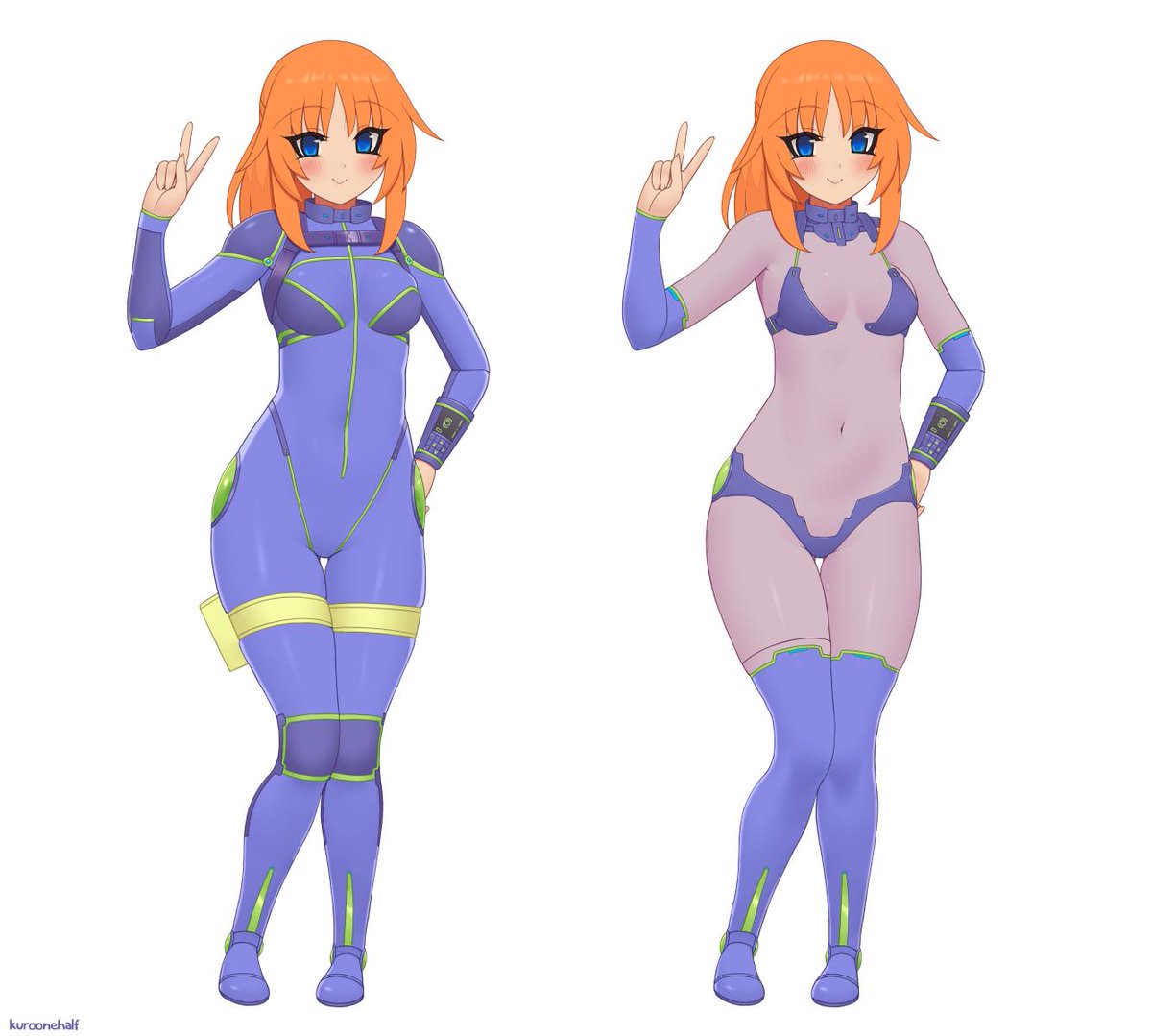 Commish of <a href="/Moon_Alchemist/">Alchemist Moon</a> 's Cassie in her new EV suit + a skimpy variant.~