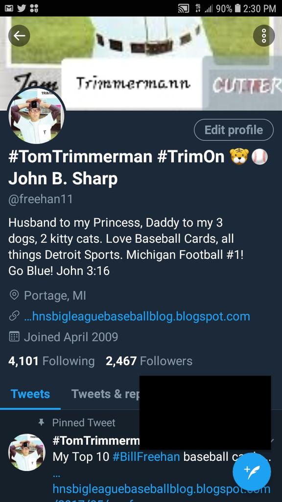 freehan11's tweet photo. @CardsFromAttic As you know, I'm not the best at this kinda stuff. In honor of former @tigers RHP, Tom Timmerman, I've done my best. Meet the bespectacled #TomTrimmermann ...
Maybe I'll receive a few of Tom's cards in the mail... #GoTrimmers
#TrimOn #Cutters #MotorOn https://t.co/GazAUygdMh