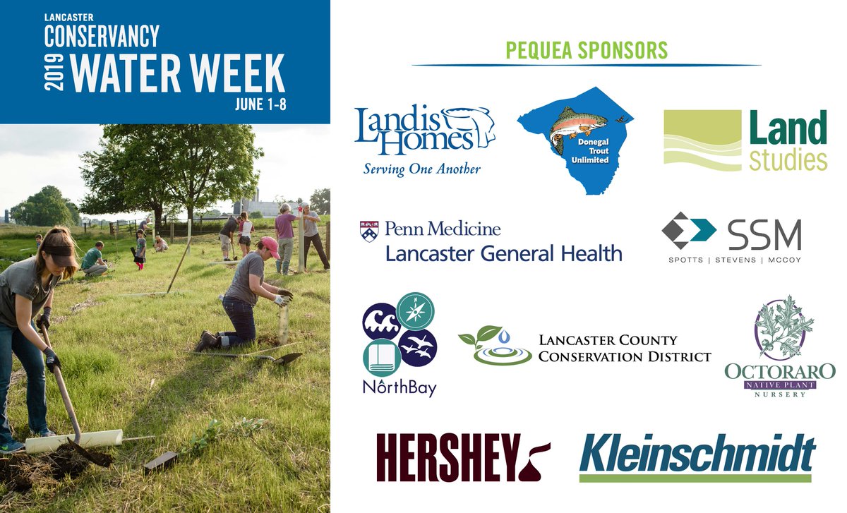 We're so grateful for the support of our #LancasterWaterWeek Sponsors! 🙌 Thank you to our Pequea Level sponsors for your dedication to clean streams and rivers in our county!
