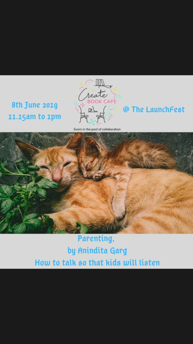 CoachSAgarwal's tweet photo. #parenting was never easy, right? Dear #parents We know of the challenges that parents face such as, 'kids don't listen to us' & etc #CreateBookCafe presents 'How to talk so that kids will listen'
Fees Rs.600/-, 9730799888, Sagar Agarwal #pune
LG22, Ashoka Mall, Bund Garden Road https://t.co/BX8MIs7TZM