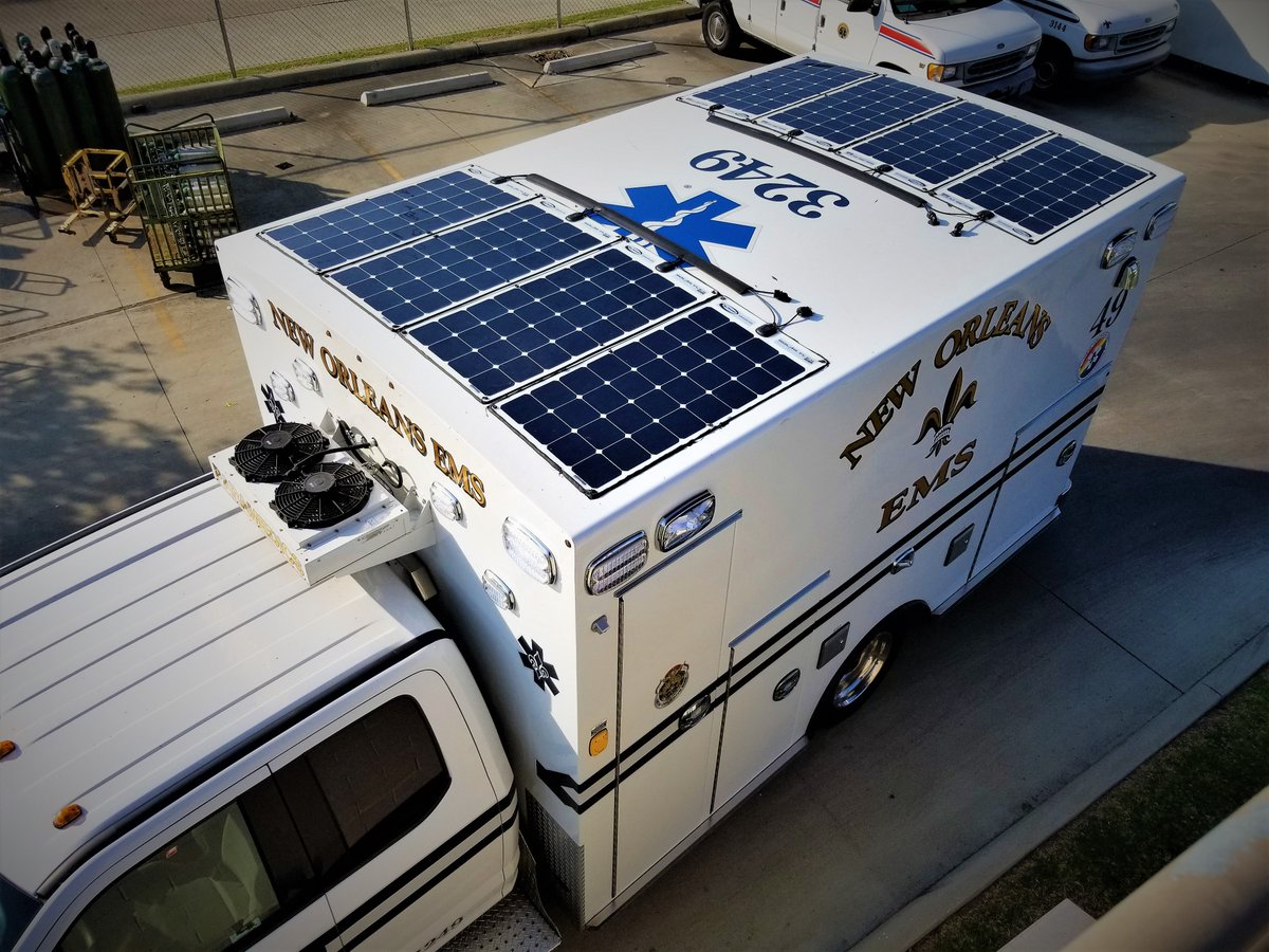 NewOrleansEMS's tweet photo. #NOEMS introduces idle reduction technology on 16 ambulances, helping the City significantly reduce fuel costs and air pollution.
🚑🌱
@ZeroRPMInc  @CityOfNOLA #CityofYes
https://t.co/qtQ6neOKO6 https://t.co/JR3VOVilpW