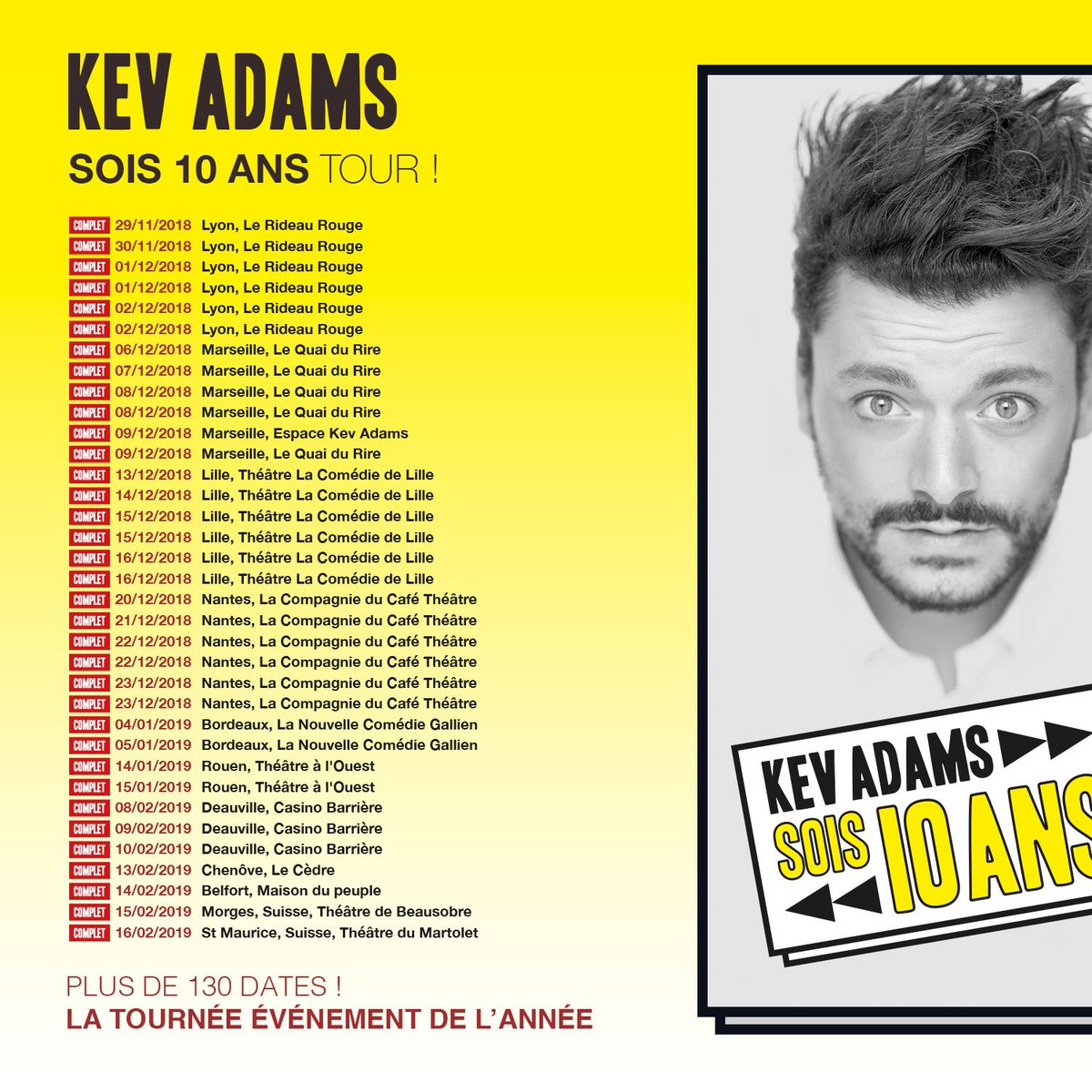 kevadamsss's tweet photo. C’est la reprise du #Sois10AnsTour et j’en profite pour vous annoncer que 10 dates de la tournée zéniths de la rentrée ont été décalées (vos billets restent valable pour la nouvelle date) en raison d’un tournage au mois de Septembre du coup je vous mets le nouveau planning ⏩⏩ https://t.co/k8nLzsjoNC