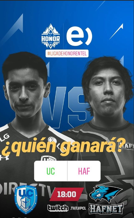 LVPchileLol's tweet photo. Primer partido de la fecha: 
⚔️@CatolicaEsports VS 🐺@HafnetEsports 

#GoUC #GoHAF

Ve a nuestro instagram y vota por tu favorito.
https://t.co/6to6QLfftg https://t.co/nLpOGIAgfA