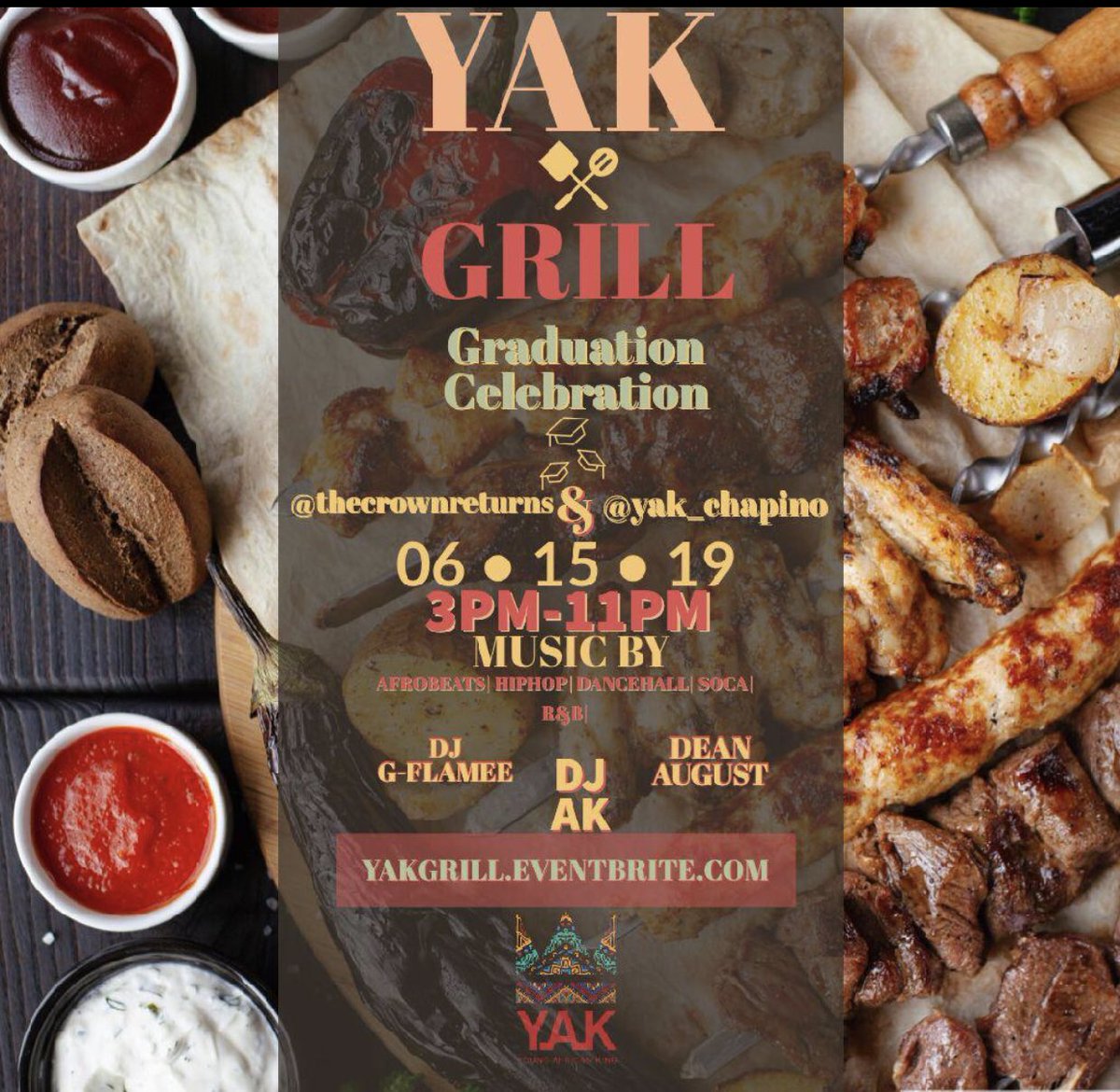 Yakingzz's tweet photo. #YAKGRILL JUNE 15TH https://t.co/vxoJ32B0bh