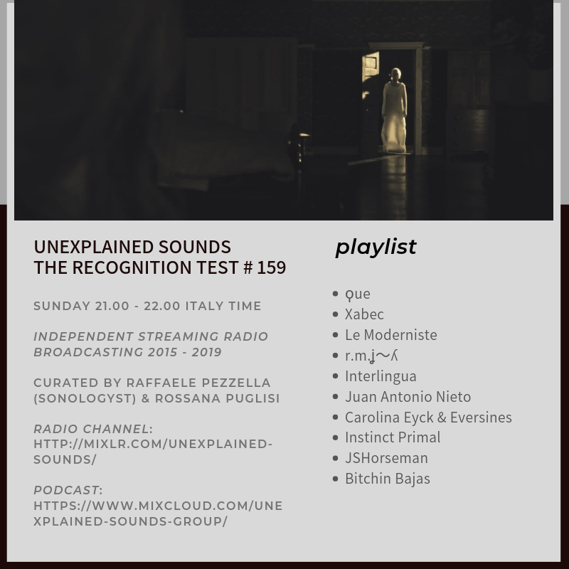 The 159 podcast edition of radio transmission "The Recognition Test " is now available at:
#UnexplainedSounds #TheRecognitionTest #RadioShow
mixcloud.com/UNEXPLAINED-SO…