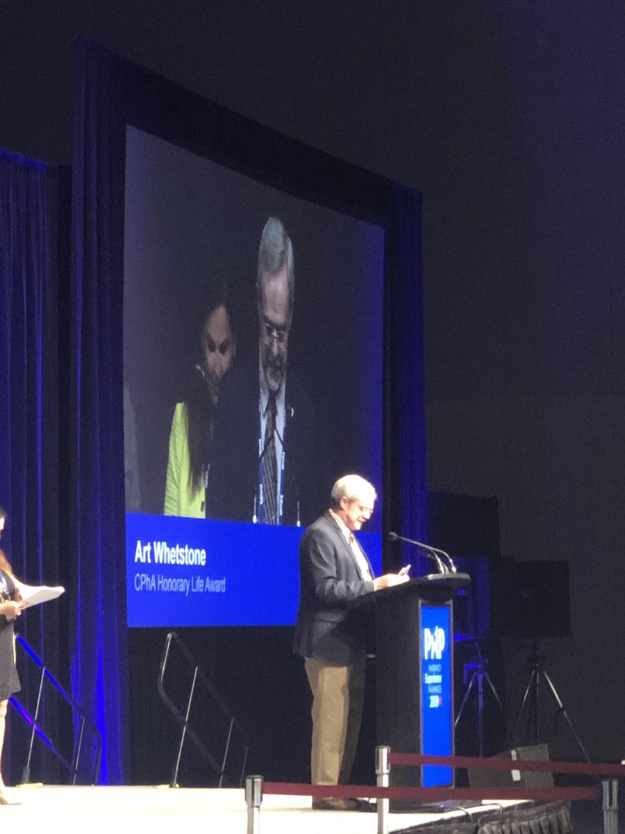 ShelsRx's tweet photo. Such a well deserved honorary lifetime award to Art Whetsone a gentleman, former executive director and tireless advocate of integrity in continuing pharmacy education #cccep #PxP2019 @CPhAAPhC @OntPharmacists https://t.co/obYZeyHLW4