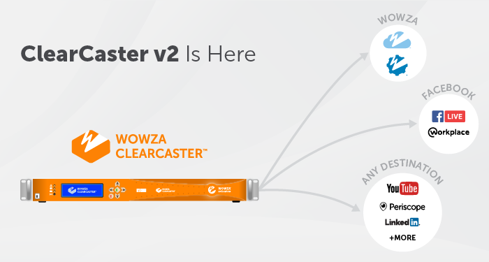 wowzamedia's tweet photo. ClearCaster v2 is here! Schedule a demo today! Announcing #ClearCaster Universal Mode! Bringing broadcast-quality #streaming to any destination. Learn How! https://t.co/vRatnnAAzL https://t.co/1sExMf2FdK