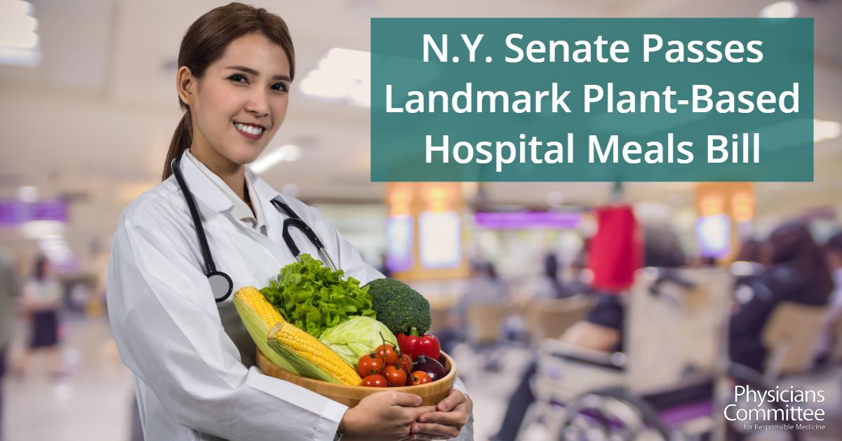 DrNealBarnard's tweet image. Exciting news from New York! The State Senate has just passed a landmark bill that would guarantee hospital patients a healthful plant-based option at every meal. pcrm.org/news/news-rele…