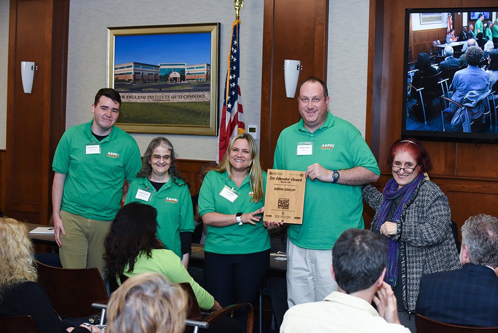 Eco-Educator Award presented to Arpin Sustainability Committee who attended the Comm. Action Event <a href="/NEInstituteTech/">New England Institute of Technology</a> as we tackled #climatechange &amp; presented a screening of #ParistoPittsburgh. Thank you for your GRT WRK and SUPPORT! <a href="/BosGreenFest/">Boston GreenFest</a> <a href="/Arpin_Group/">Arpin Group</a> <a href="/NIROPE/">Cardi's Furniture & Mattresses</a> #green #CSR
