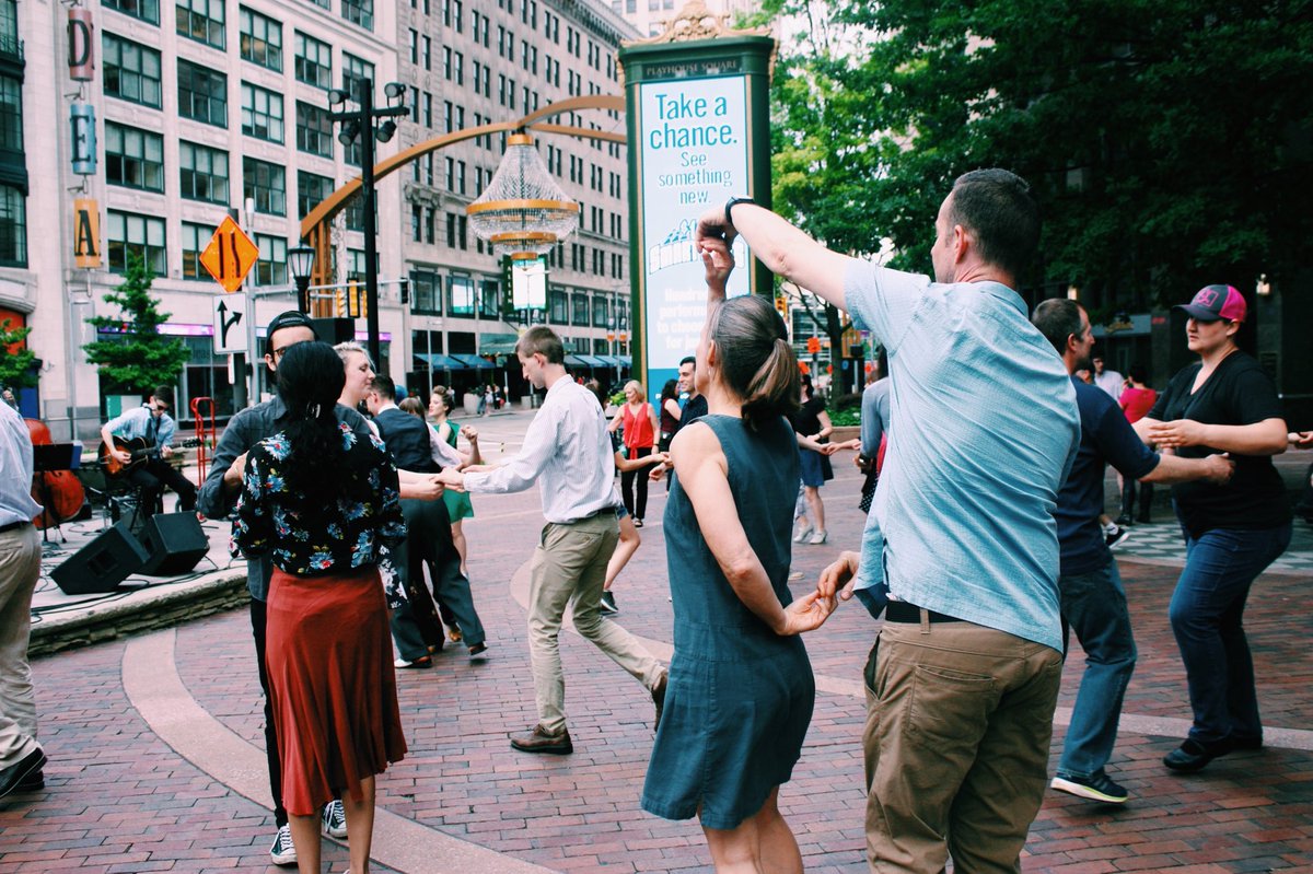 PSQDistrict's tweet photo. Tomorrow is the first Dancing Under the Stars of the season! Join us at 6:30pm as we master our Lindy Hop with Get Hep Swing 💃 #14thandEuclid #ThisiCLE https://t.co/0pu1tS2kN6