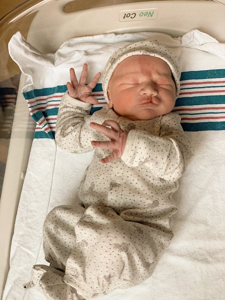 Madisonhere_'s tweet photo. Good morning!! baby Reaser made his way into the world this morning @ 9lbs &amp; 21 inches long!! 🤩 https://t.co/M2OdG28Tqb