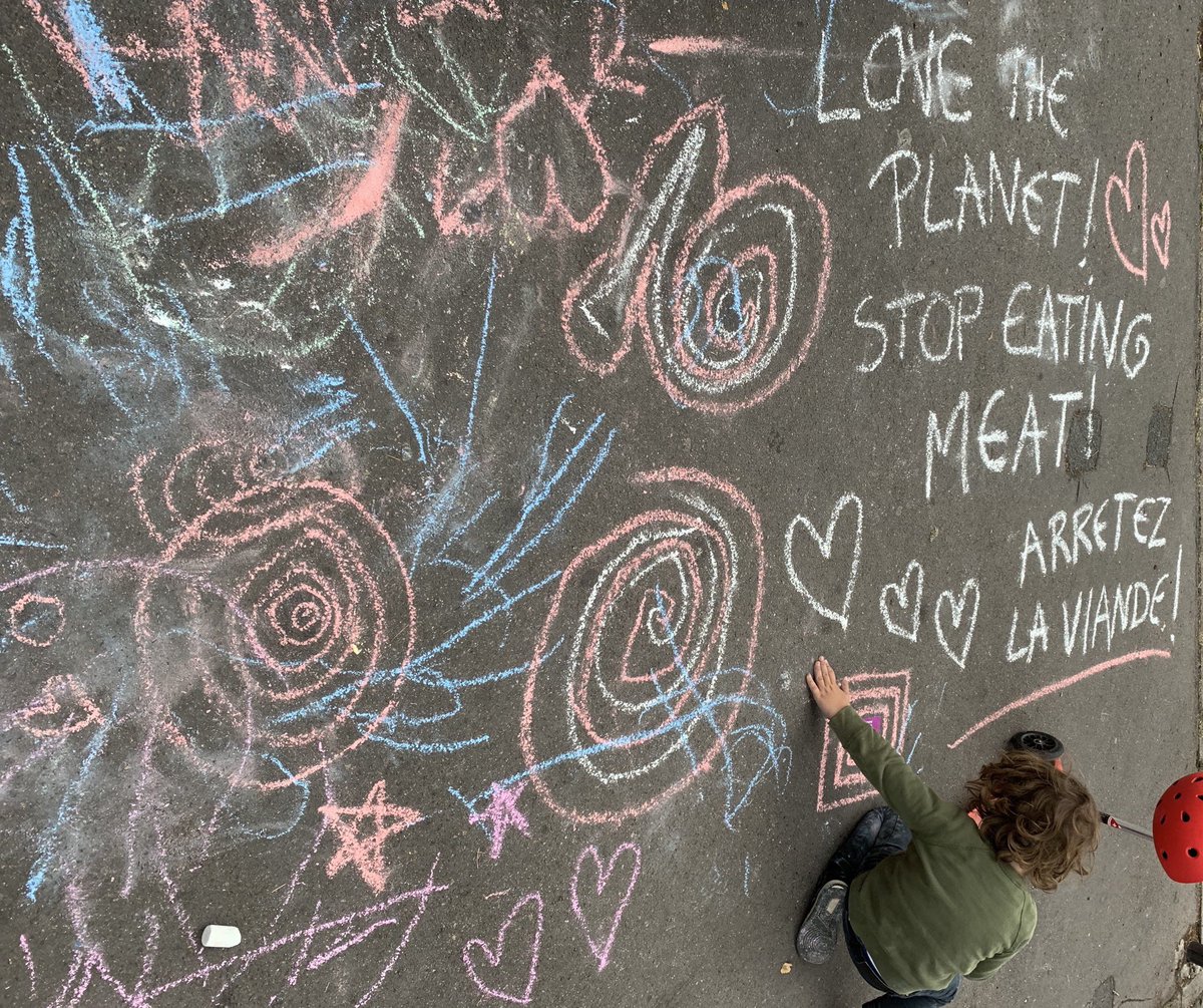 clarkjenifer's tweet photo. Some #streetart #animalactivism with my son: reduce meat consumption to preserve nature #ClimateCrisis #ecologicalbreakdown #biodiversity #IPBES7 https://t.co/418xxX7DXs