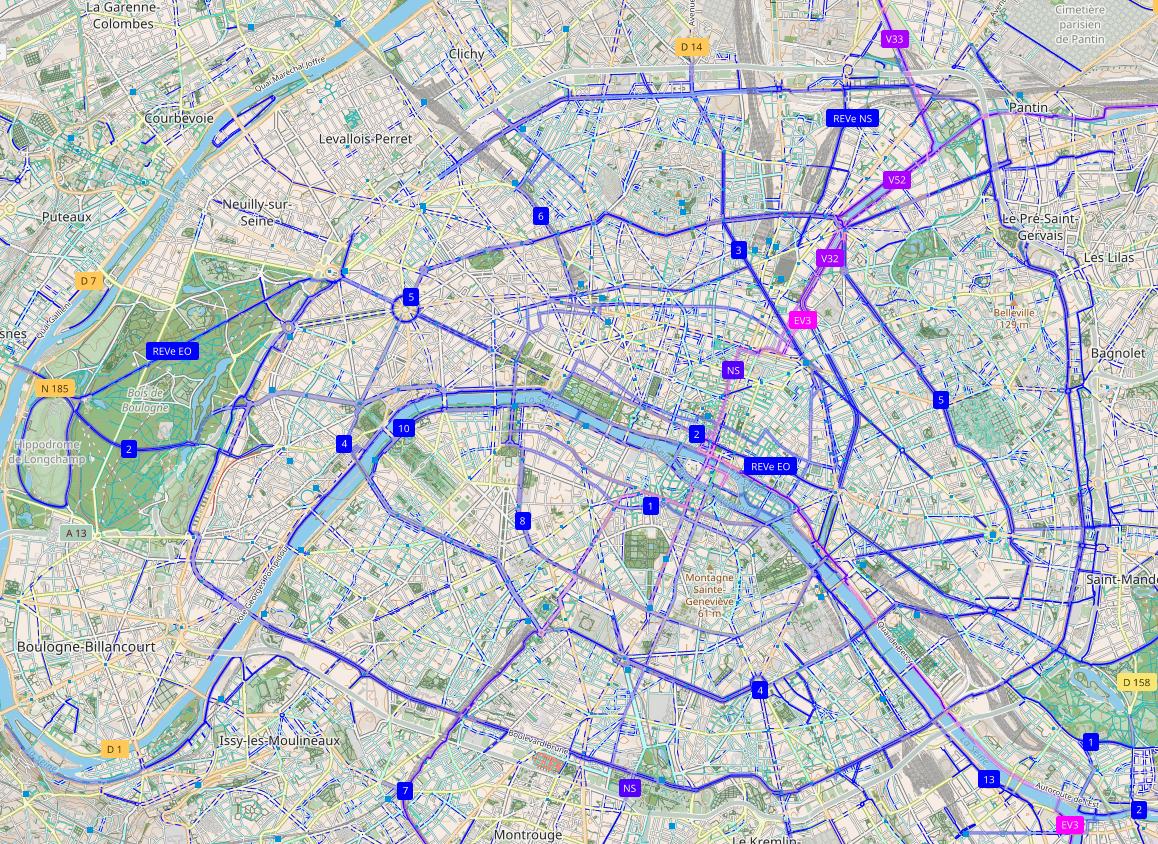ParisBeauAVelo's tweet photo. Salut Paris, avec @PhyksIsHere on a créé une nouvelle carte pour les cyclistes :
avec des pistes, des bandes, des voies bus, des pavés, de l'eau pour s'hydrater et des toilettes pour faire pipi, des rampes d'escaliers pour vélos, des itinéraires, des zones 30, 20, piétonnes... https://t.co/zaPtjAresv