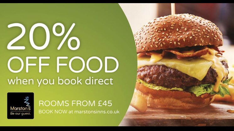 Great news!!!! 💥💥 🥂You are now able to book into our new hotel!! 

Visit Marstonsinns.co.uk to make your reservation! 🛌🛌🛌
Remember if you book direct you get 20% off your food bill in our pub!! 
#hotel #brackey <a href="/brackleycouncil/">Brackley Town Council</a> <a href="/brackleynews/">Brackley News</a> <a href="/SNorthantsC/">SNC</a> @SNorthantsBiz
