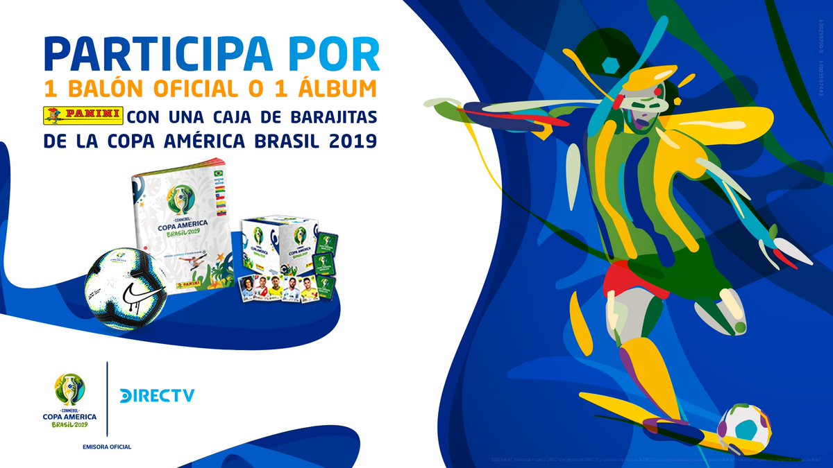 DIRECTVSportsVE's tweet photo. ¡Puedes ganar 1 BALÓN oficial de la #CopaAmérica Brasil 2019 o 1 ÁLBUM + Caja de barajitas de @tubarajita! 

Participa ingresando aquí 👇🏼https://t.co/bzXURzIVsY solo debes ACTUALIZAR TUS DATOS y seguir los pasos para vivir intensamente la #CopaAméricaDIRECTV https://t.co/FrV6xcLwOP