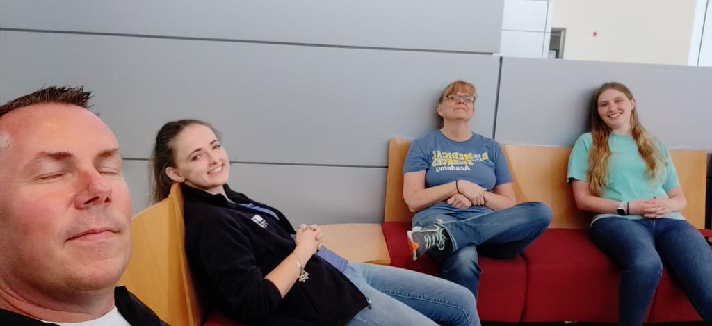 Relaxing for our Heart Rate Experiment #relaxing #BestTrainingEver #TeacherBonding <a href="/PLTWorg/">Project Lead The Way</a> <a href="/NisdCTE/">NISD CTE</a> <a href="/NorthwestISD/">Northwest ISD</a> <a href="/kchelmick/">Casey Helmick</a>