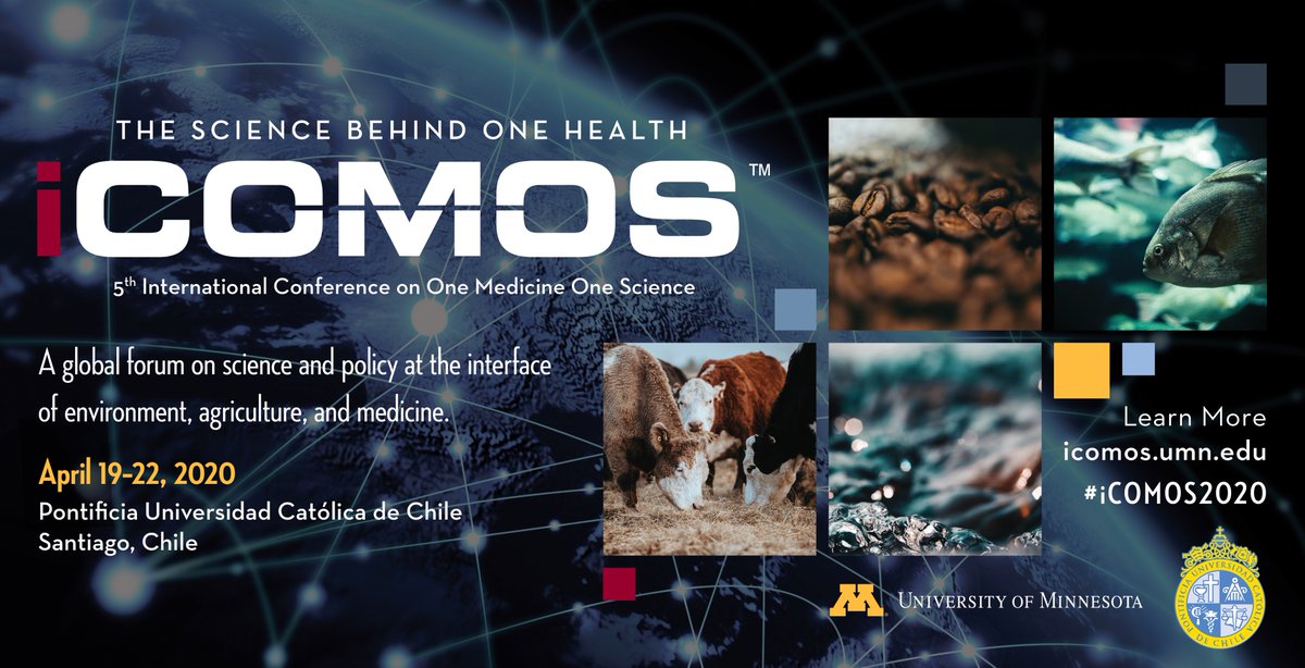 iCOMOS_'s tweet photo. Make sure to save the date for #iCOMOS2020! The 5th International Conference on One Medicine One Science will be hosted by @ucatolica and @UMNews on April 19–22, 2020 in Santiago, Chile. #OneHealth https://t.co/AK2CgGhaPh