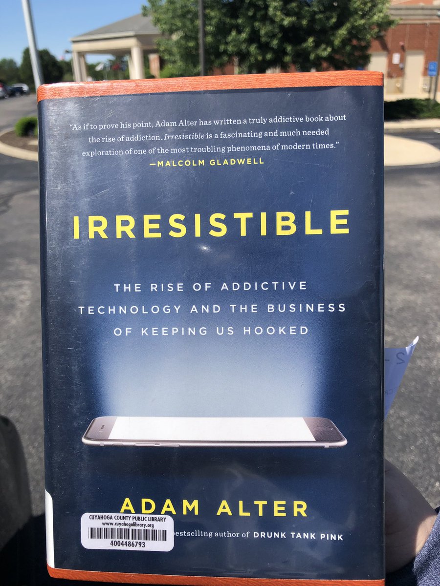 jfrenchiee's tweet photo. Starting my summer reading with Irresistible - the rise of addictive technology and the business of keeping us hooked - thanks for the recommendation @jenniezach :) #irresistable #adamalter #SummerReading #ccpl https://t.co/an0BnUpbNP