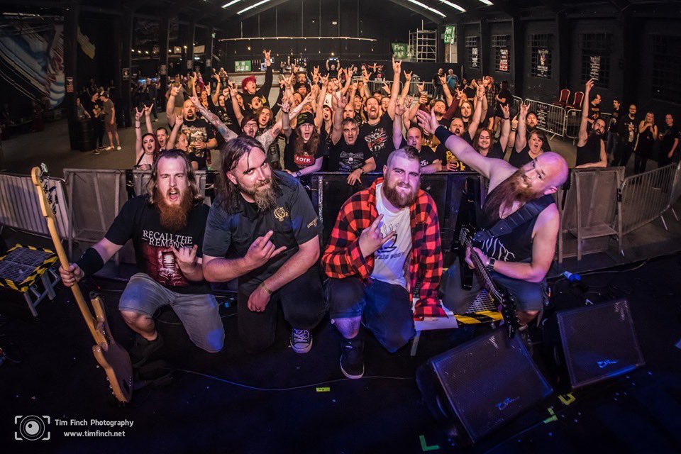 Great shot by <a href="/TimFinch/">Tim Finch</a> after our set at the <a href="/Metal2TheMasses/">Simon Hall</a> Wolvo grand final. We gave it our all and want to say a big thank you to you all that turned up so early to see us 🤘#m2tm2019 #wolvo #kkssteelmill #band #onstage #Audiences #rustlung #metal #groovemetal