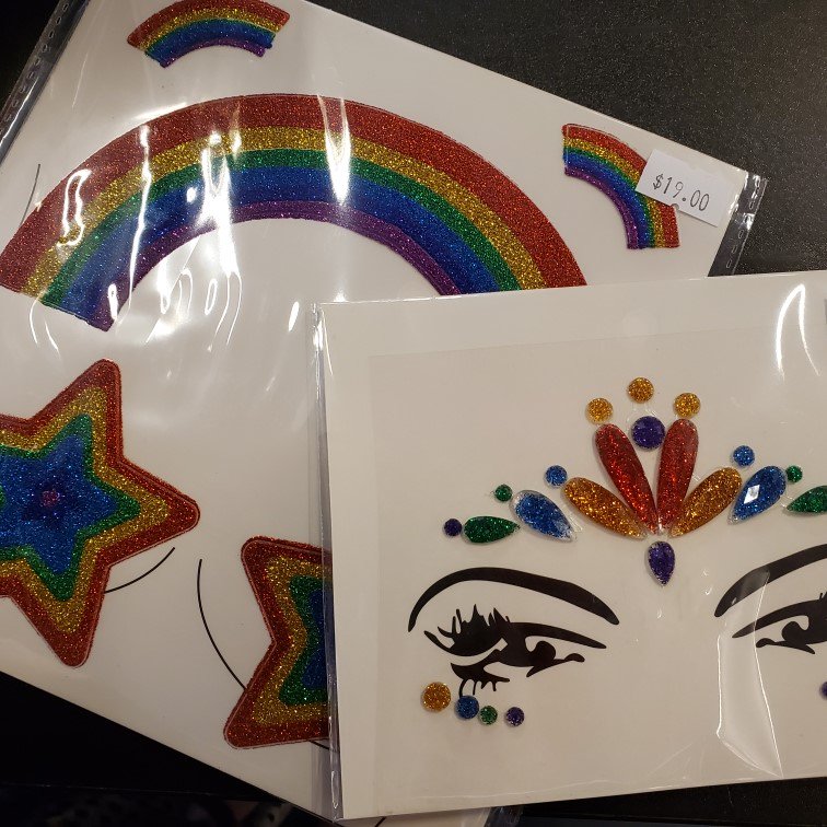 Rainbow body gems and stickers perfect for Pride!
#pride #pride2019 #edmontonpride #shoplocalyeg #bodygems #bodystickers #rainbowpasties #festivalfashion