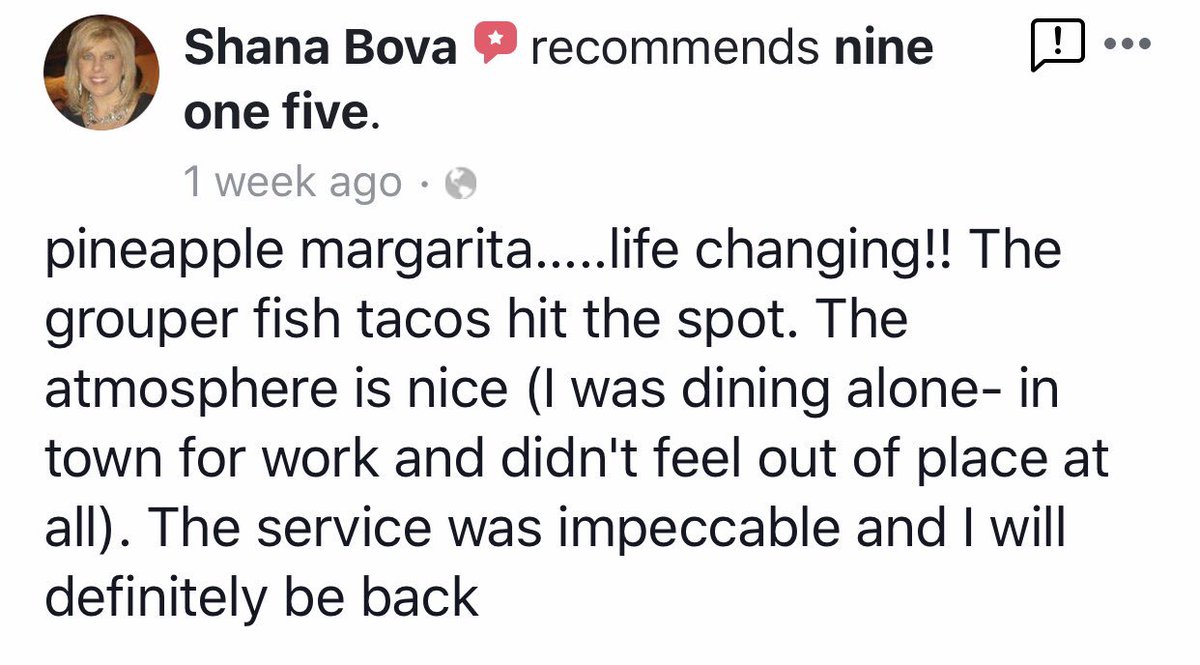 RAVE REVIEW Monday’s—————>> @nineonefive_kw. ~life changing
~fish tacos hit the spot
~service was impeccable 
<a href="/one_restaurant/">Nine One Five</a>