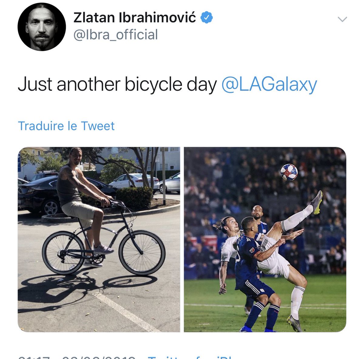 but zlatan bicyclette