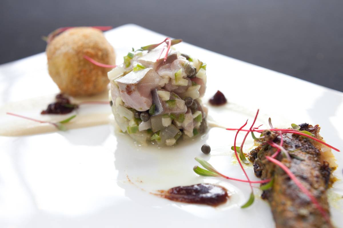 Trio of #indian mackerel, one of those dishes that just seemed to sing! I'm definitely going to have to play with these elements and redesign the dish! #chefslife #nofilterneeded #chef #cuisine #cateringcollege #competition