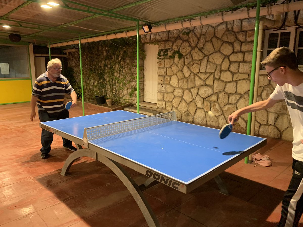 MonacoTrip's tweet photo. The perfect end to a day? Crepes and games of course! It’s getting competitive! @CLove49851570  @lisaj_howell https://t.co/wv13OpO1wB