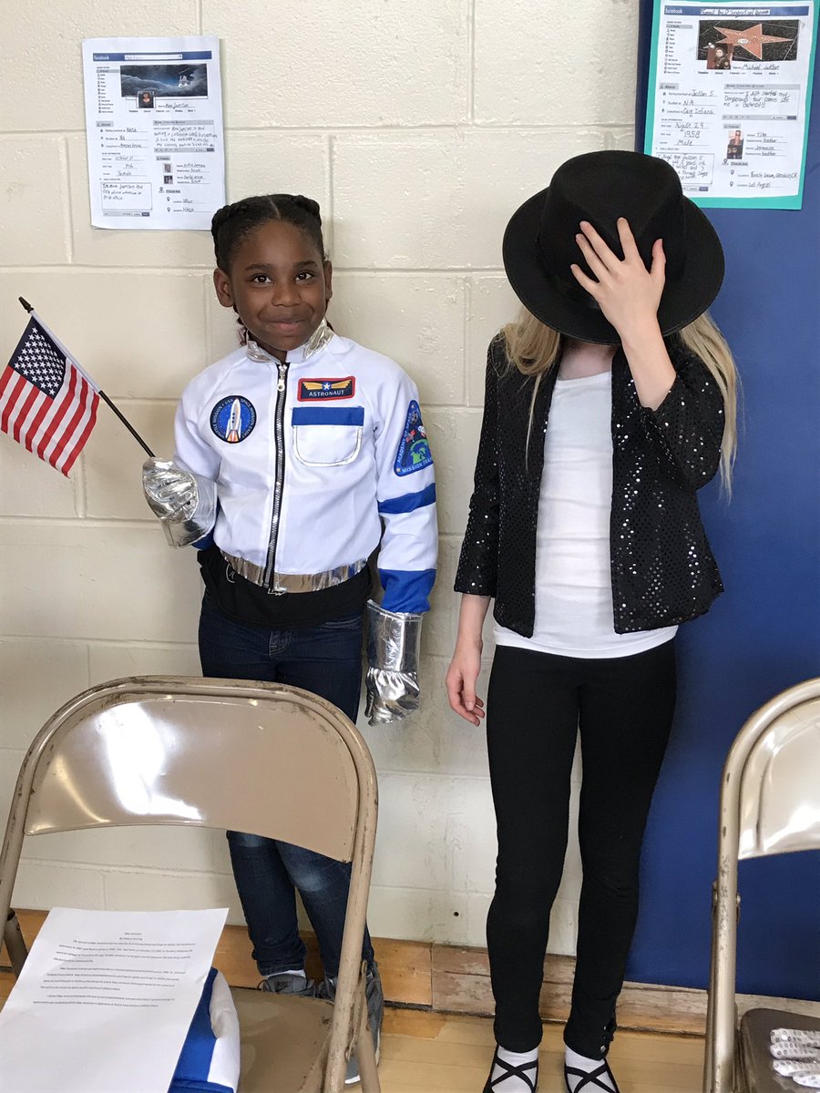 GoKittyhawks's tweet photo. @GoKittyhawks 5th grade Wax Museum today!!  Can you guess who they are?? @CRSCHOOLS https://t.co/OcGLB6sk22