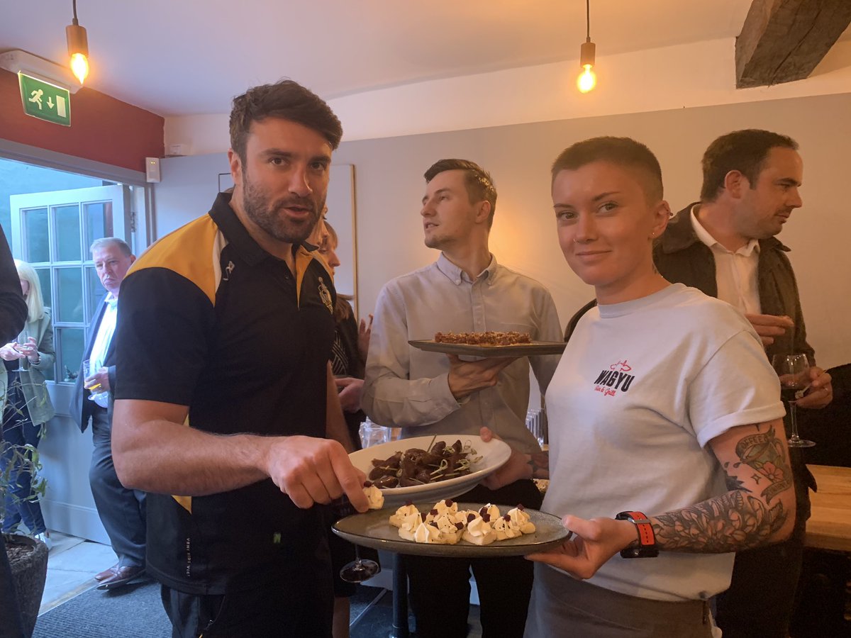 GavWilson's tweet photo. Absolutely fantastic evening down at York’s newest gaff @WagyuRestaurant enjoying some quality time with all our valued @YorkKnightsRLFC partners.

Thanks for the incredible food guys, can’t wait to come back! 🥩👌🏻⚔️ https://t.co/sDbdRGBDwy