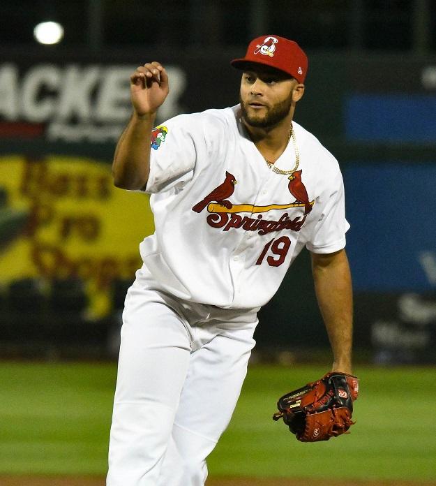 Cardinals's tweet photo. Springfield Cardinals (AA) teammates RHP Junior Fernandez (10 G, 1.02 ERA, 24 SO, 2 SV) and OF Dylan Carlson (.304/.393/.559, 21 R, 17 RBI, 13 XBH) have been named our May Minor League Pitcher and Player of the Month. https://t.co/rsqQDMZz9W
