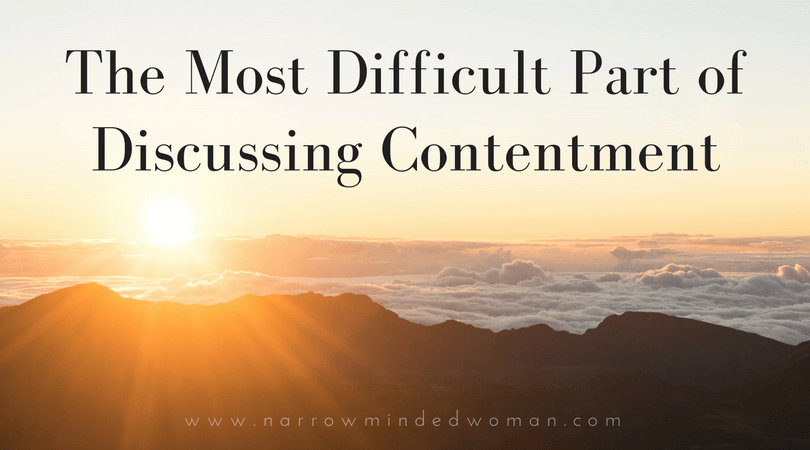 NarrowMindWoman's tweet photo. The Most Difficult Part of Discussing Contentment https://t.co/feQagI6Mgb #ScriptureWritingPlan #contentment #christianliving https://t.co/DyLPGuhzXD