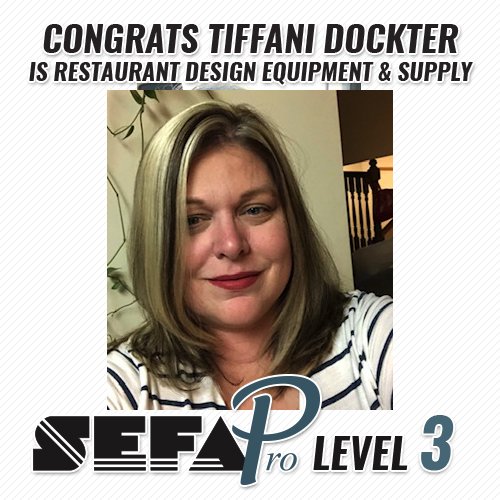 SEFA_LLC's tweet photo. Congratulations Tiffani Dockter of IS Restaurant Design Equipment & Supply, our most recent #SEFAPro Level 3!! https://t.co/sULPUzBq3I