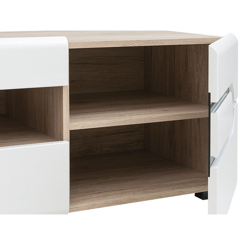 ContempStyle1's tweet photo. Fronts are finished in vibrant high gloss white, accented with elliptical grips. Sides are finished in natural sonoma oak. Made in Europe with care and from sustainably sourced materials. Two solid doors open to reveal interior cabinet
https://t.co/JJMA3bgHqY
#tvstand #furniture https://t.co/xYSfhaYOyd