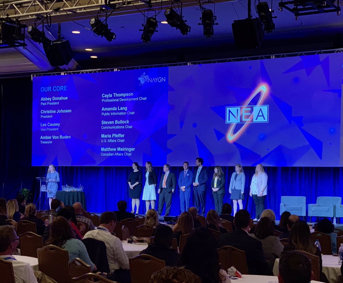 2018-2019 <a href="/NA_YGN/">NAYGN</a> core members, including GEH’s <a href="/maria_pfeffer/">Maria Pfeffer</a> are recognized for their many contributions. #NEA19