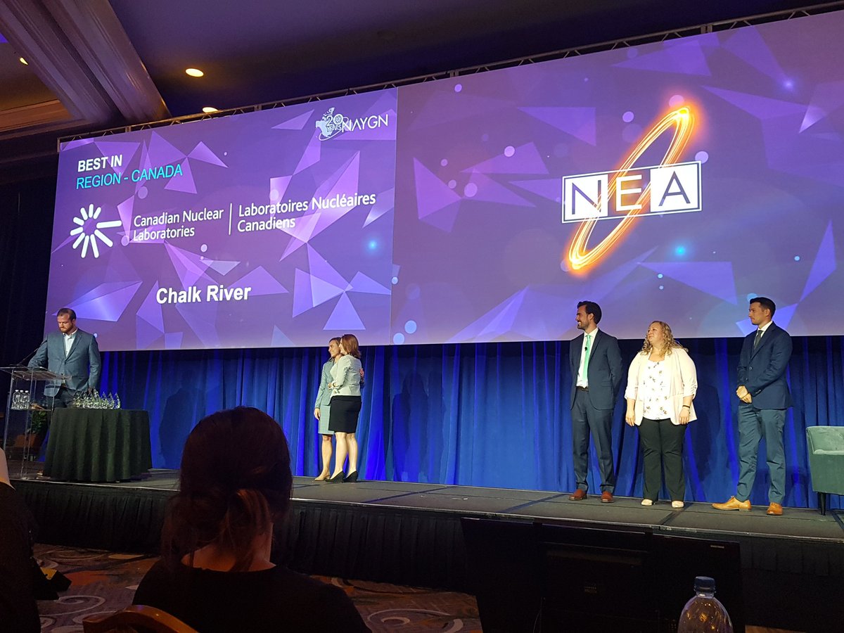 Congratulations to @CNL_LNC @NA_YGN Chalk River for winning the best in region (Canada) award at the 2019 #NEA19 #NAYGN19 conference!