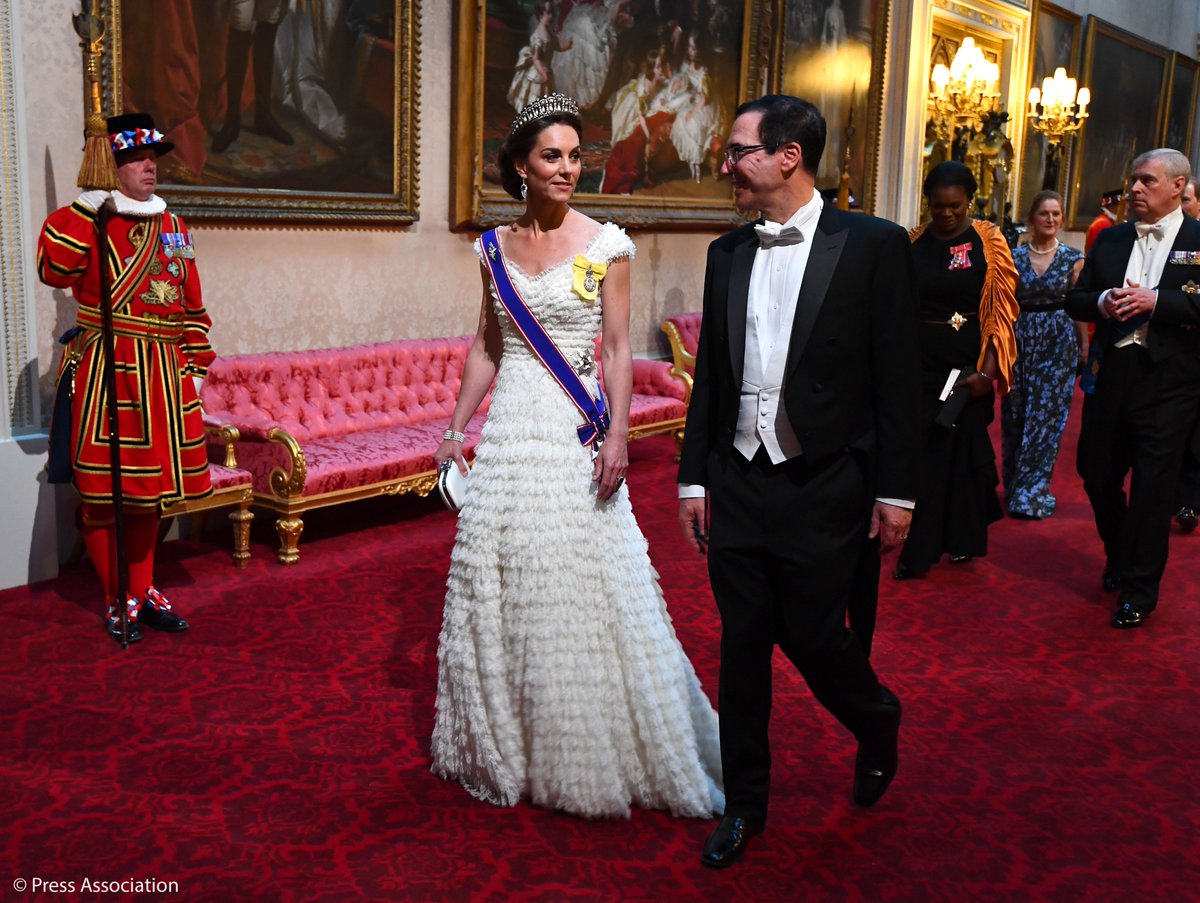 The Prince of Wales, The Duchess of Cornwall @ClarenceHouse The Duke and Duchess of Cambridge @KensingtonRoyal, The Duke of York and The Earl and Countess of Wessex are also in attendance at the #USStateVisit banquet at Buckingham Palace.