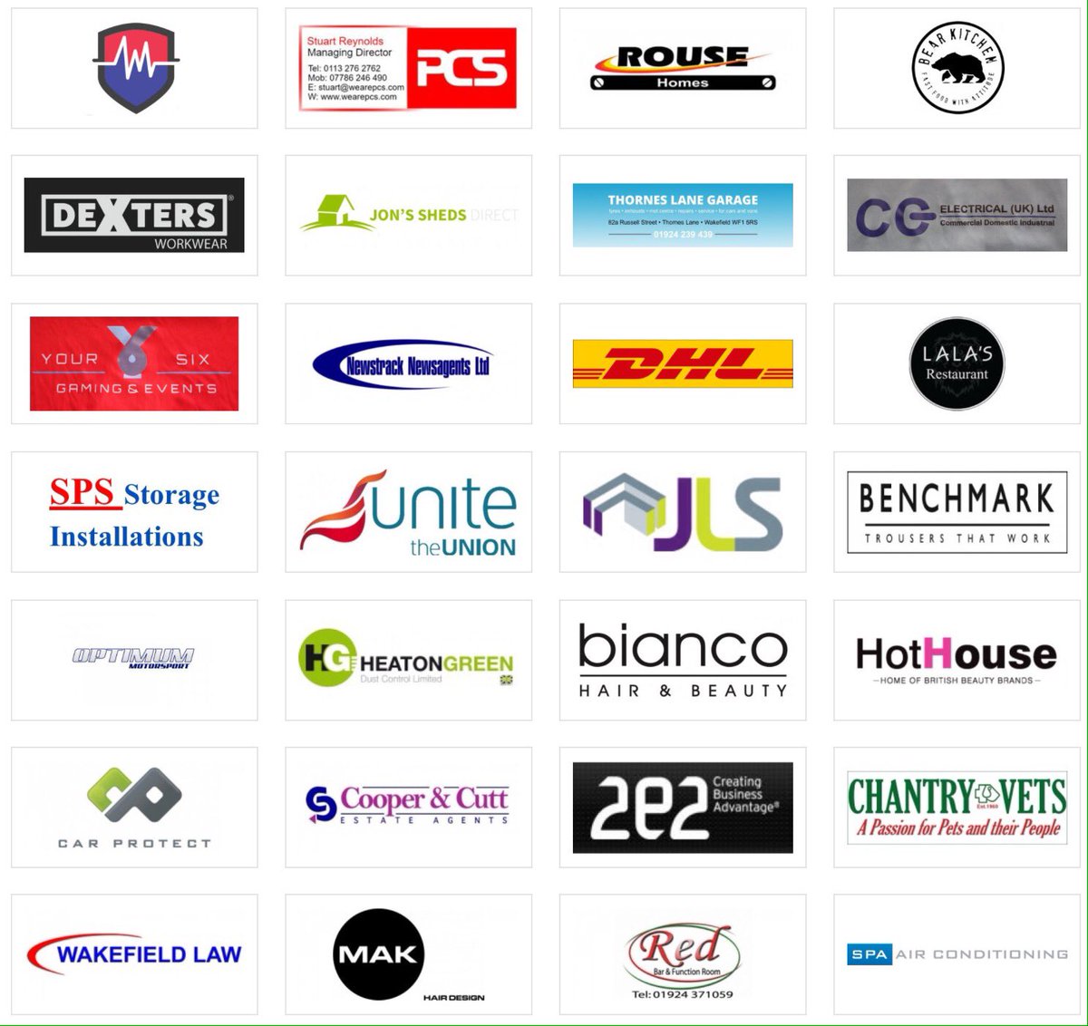 thornesjfc's tweet image. We would like to say a big thank you to all our sponsors for helping us out this season @dannywilks5 @PCSLeeds @DextersWorkwear @jonsshedsdirect @newstrack5 @dhlexpressuk @LalasTheRegent @unitetheunion @benchmark @OptimumMSport @CooperandCutt @ChantryVets @WakefieldLaw @SpaAirCon