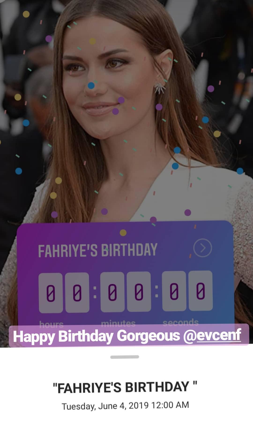 Happy Birthday Fahriye Evcen yi ki do dun Güzellik Seni çok seviyoruz 