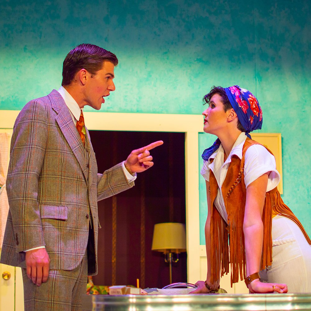 LittleTheatreWW's tweet photo. Barnette (Gus Senter), the young lawyer defending Babe, must prove himself to sister Meg (Abigail Wissink). "Crimes of the Heart" continues next weekend for three final performances. #LittleTheatreWW #WallaWalla https://t.co/hjXVl0ZQup
