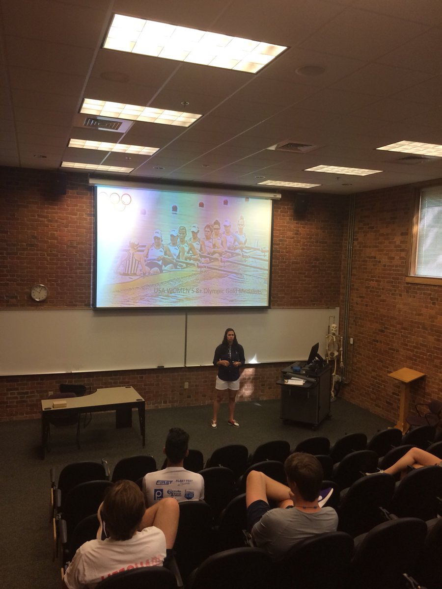 arpolk's tweet photo. Thank you @Dr_Sobo for having me speak to your @FurmanU Applied Sports Science class! It is always a pleasure sharing rowing knowledge and the 🥇! #professorforaday #olympicgold https://t.co/1WsrSGWjEa