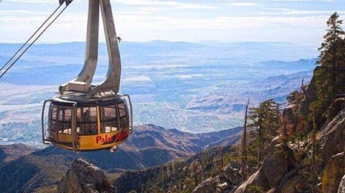 Soar to the top of Mount San Jacinto! In just 12 minutes, the rotating tram cars at the <a href="/PSTramway/">Palm Springs Aerial Tramway</a> whisk visitors up 8,500 feet to an alpine forest — and to the gateway of the Santa Rosa and San Jacinto Mountains National Monument. #PSTramway