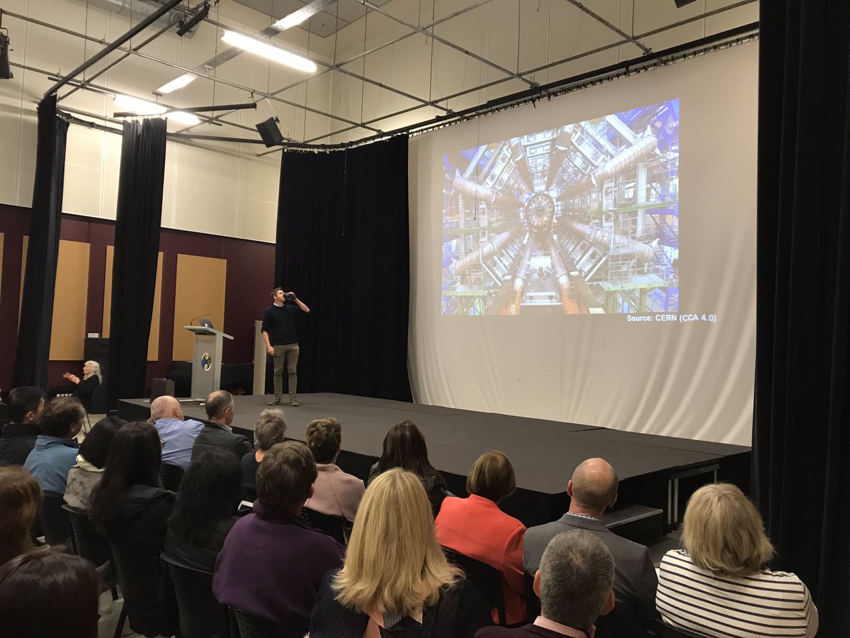 mhpnz's tweet photo. The large Hadron Collider being used as an example of the democratisation and collaboration of information. @FlatBushSchools #Flatbush7 https://t.co/lN2lQjeYhU
