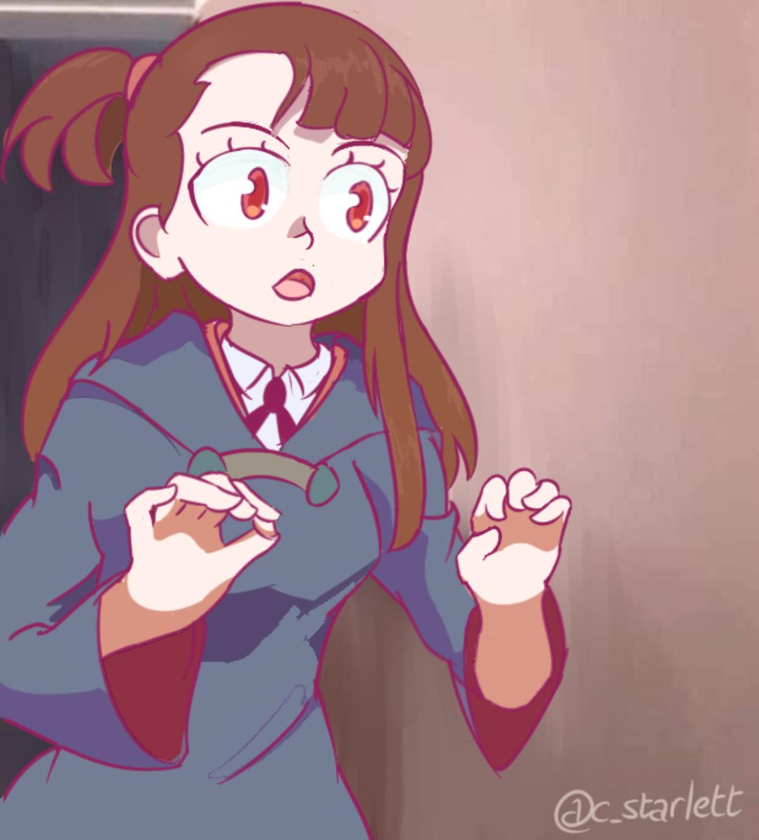 c_starlett's tweet image. Akko, explaining         
her love for                       Professor
Shiny Chariot                    Ursula